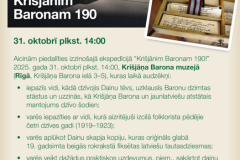 Izzinošā ekspedīcija "Krišjānim Baronam 190"-31.10.2025.