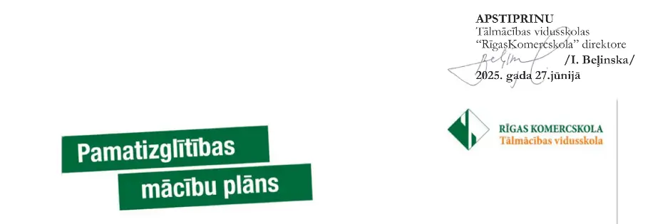 Mācību plāns tālmācībā pamatskolai 4. līdz 6. klasei