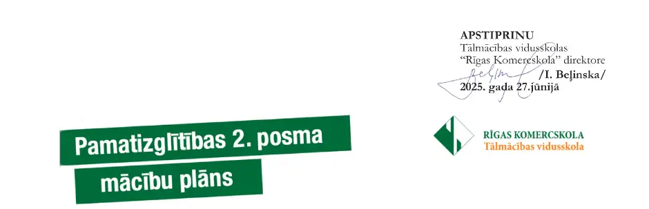 Mācību plāns tālmācībā pamatskolai 7. līdz 9. klasei
