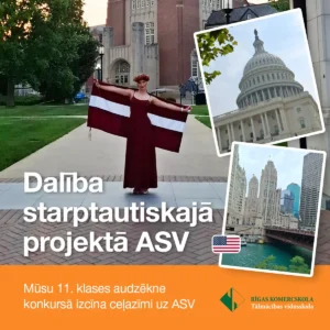 Rīgas Komercskolas audzēkne piedalās starptautiskajā projektā ASV, 2026. gada vasarā