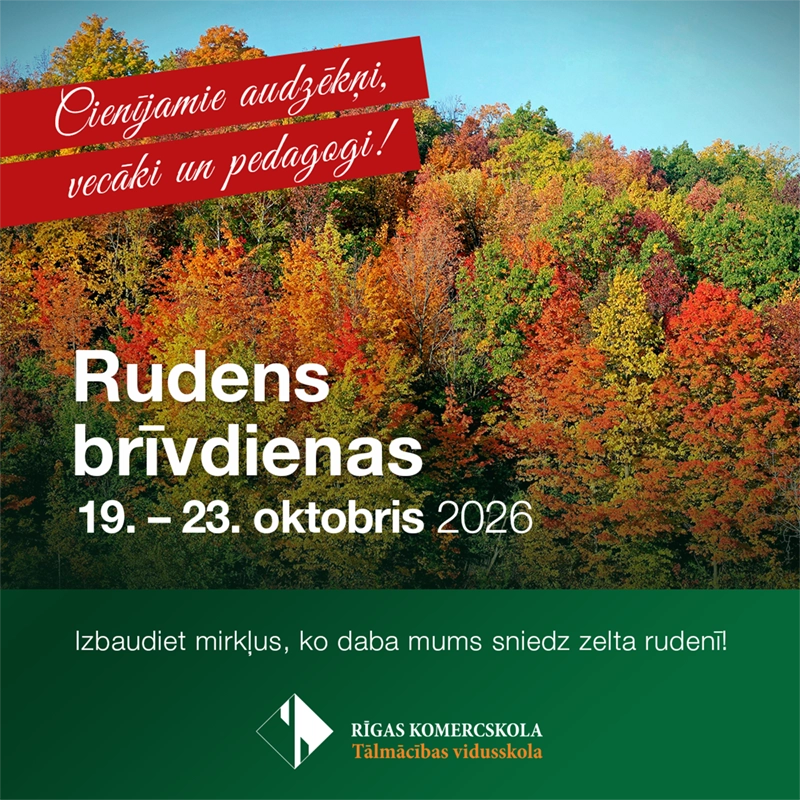 Rudens brīvlaiks 2026